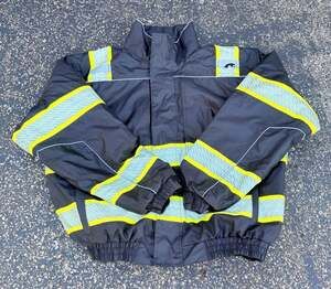 GSS Safety Bomber Jacket 2XL Black Reflective Hi-Vis 8513